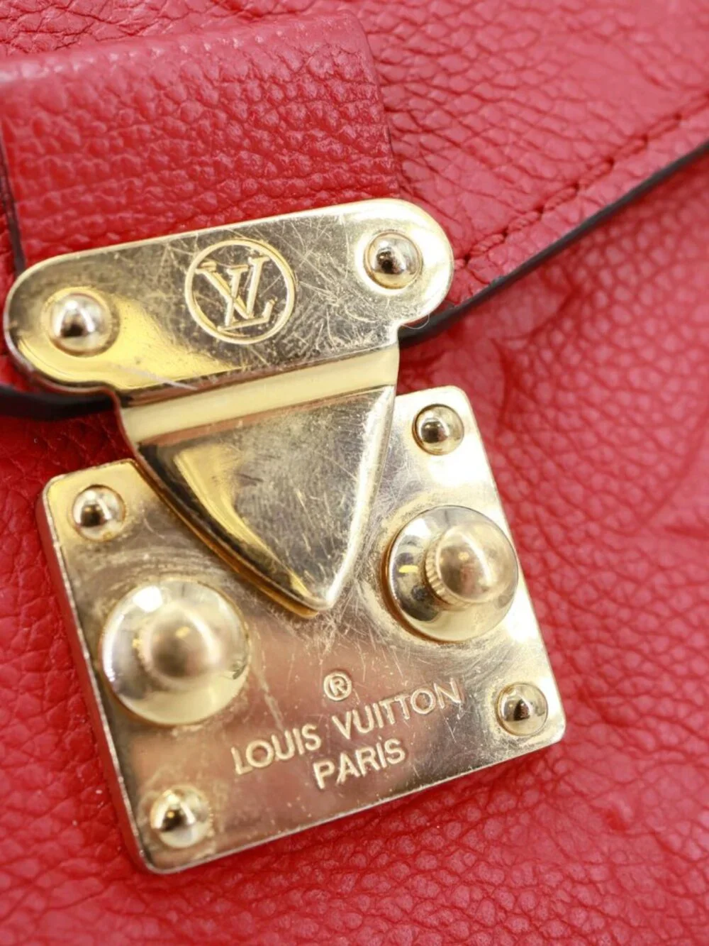 Louis Vuitton Metis Pochette Empreinte Leather Crossbody Bag Red